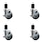Service Caster 4'' Thermoplastic Rubber Swivel 1-3/4'' Expanding Stem Caster Set with Brake, 4PK SCC-EX20S414-TPRB-TLB-134-4 - alternate 1